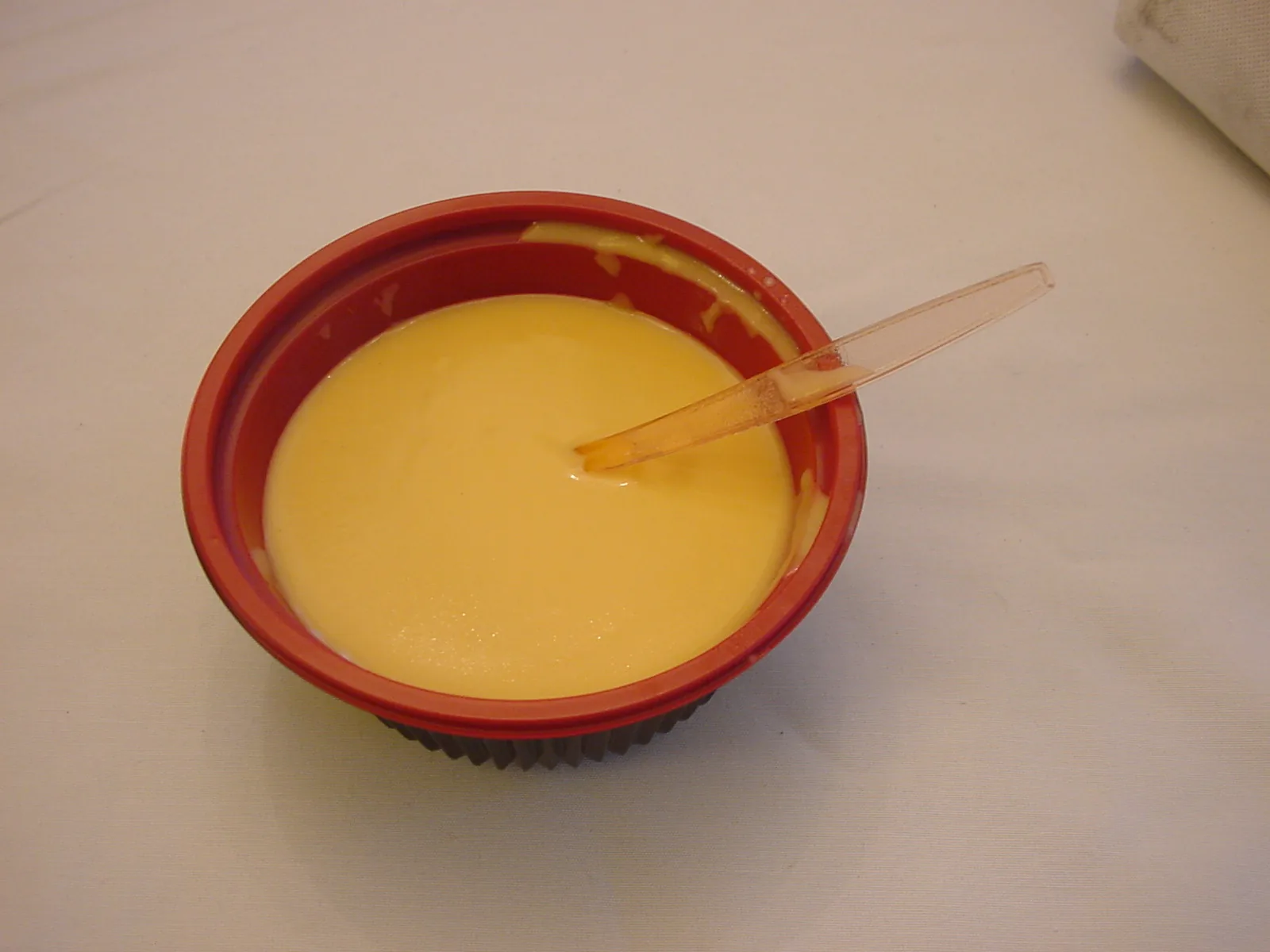 A bowl of smooth, blended soup, an ideal no-chew soft food in early recovery